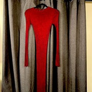 Zara Long Red Dress w/ side slits